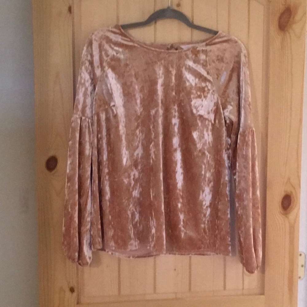 Pink velvet blouse